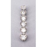 Necklace - Pendant -925 Sterling Silver w/ CZ - 6 Hearts - PT-PPT8753CL Necklace - Pendant -925 Sterling Silver w/ CZ - 6 Hearts - PT-PPT8753CL